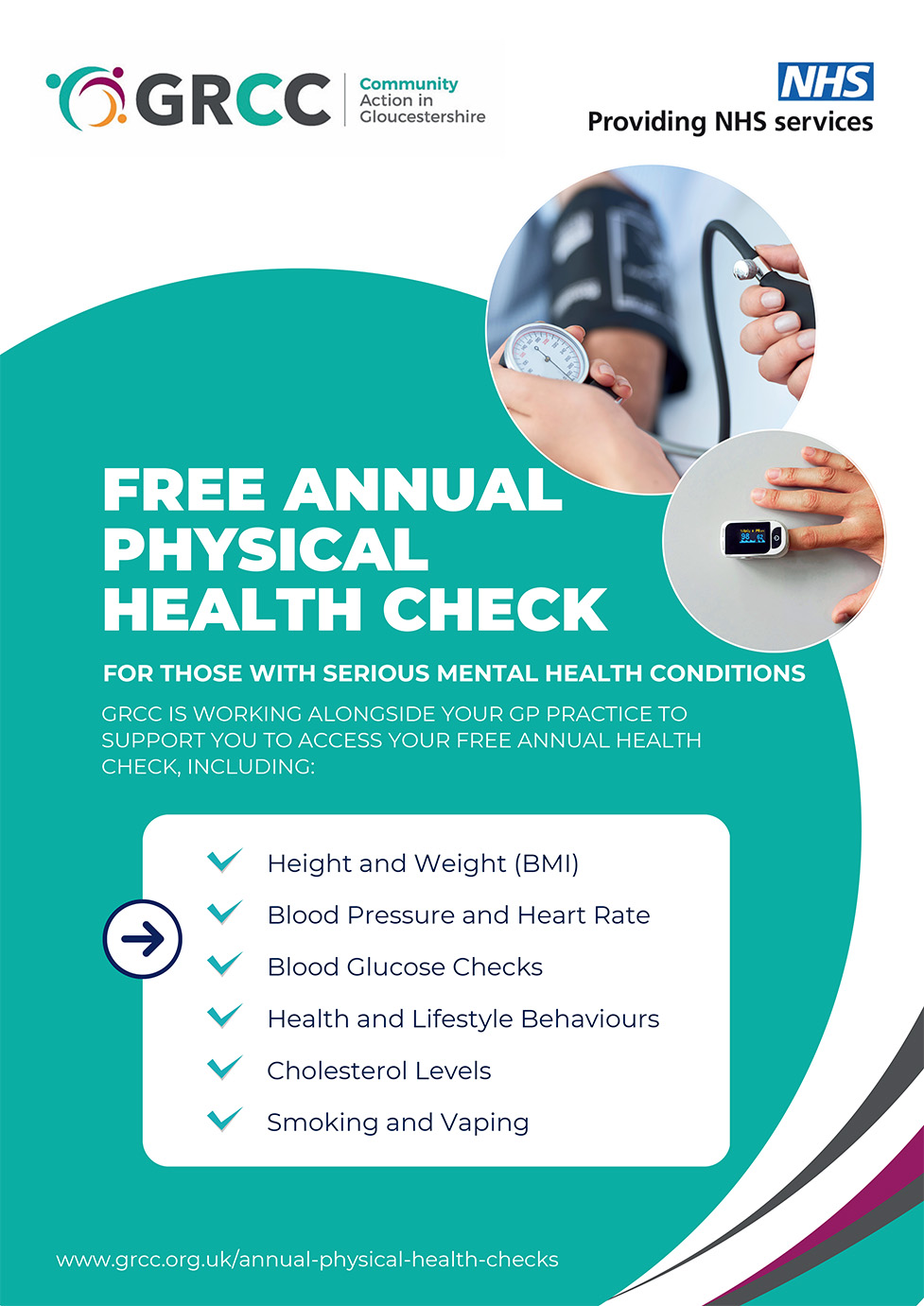 Annual Physical Health Checks leaflet side 1
